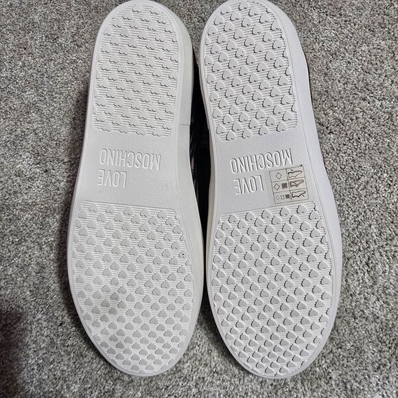 NWOT Love Moschino RARE glittery heart animal print sneakers - Picture 8 of 11